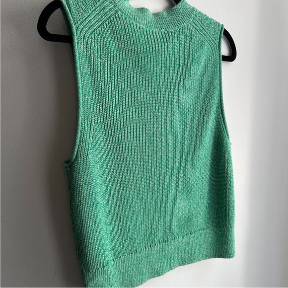 COS Green Marled Knit V Neck Pullover Sweater Vest Light Academia S - Picture 9 of 12